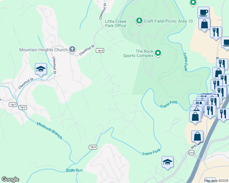 map of restaurants, bars, coffee shops, grocery stores, and more near 33 Bam Gilley Rd in Charleston