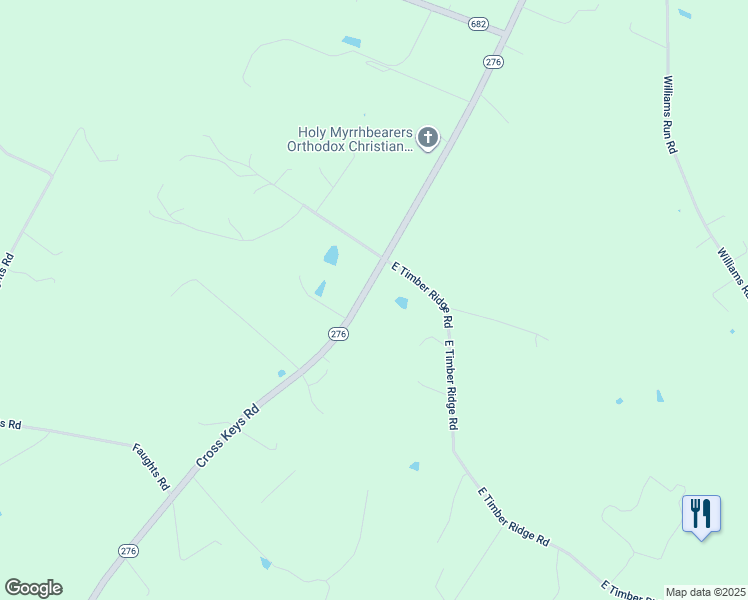 map of restaurants, bars, coffee shops, grocery stores, and more near 5249-6139 Cross Keys Road in Mount Crawford
