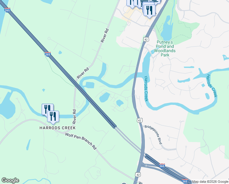 map of restaurants, bars, coffee shops, grocery stores, and more near 6531 Marina Drive in Prospect