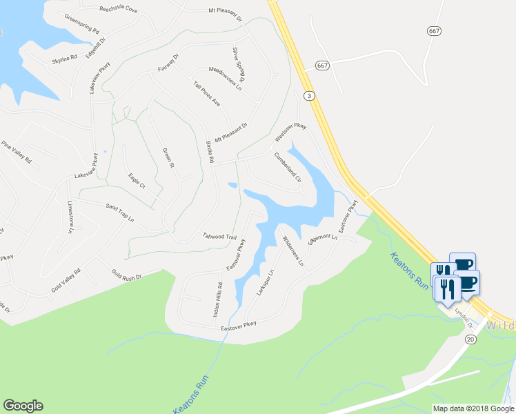 map of restaurants, bars, coffee shops, grocery stores, and more near 1313 Eastover Parkway in Locust Grove