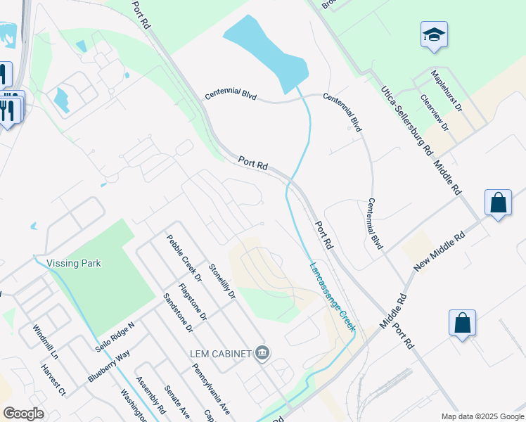 map of restaurants, bars, coffee shops, grocery stores, and more near Herb Lewis Road in Jeffersonville