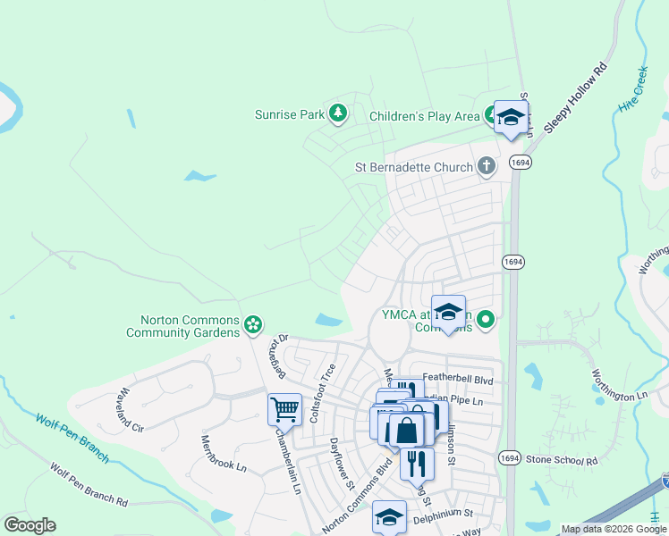 map of restaurants, bars, coffee shops, grocery stores, and more near 5801 Chamberlain Lane in Prospect