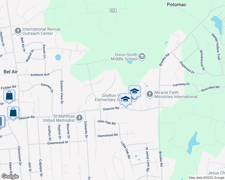 map of restaurants, bars, coffee shops, grocery stores, and more near 28 Adrian Way in Fredericksburg