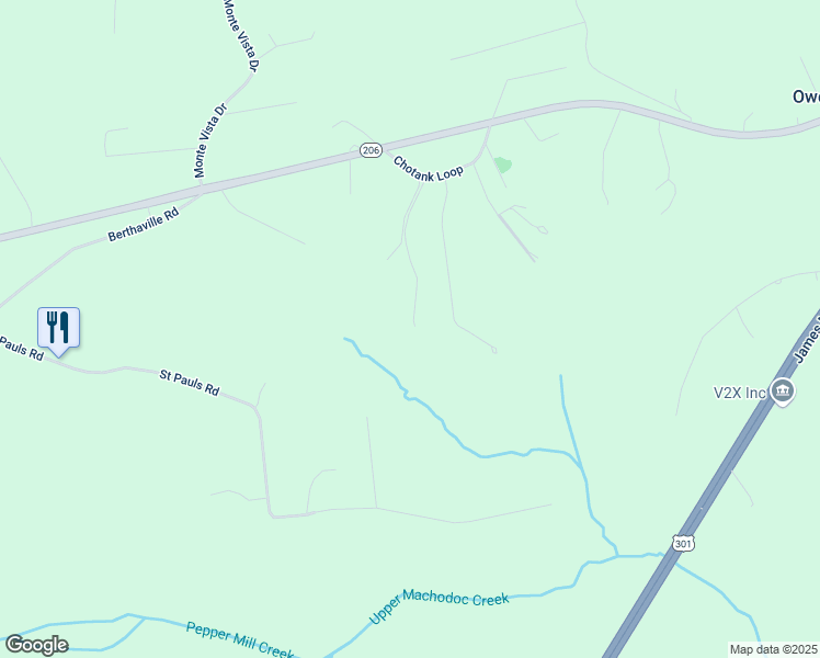 map of restaurants, bars, coffee shops, grocery stores, and more near 5754 Shadetree Lane in King George
