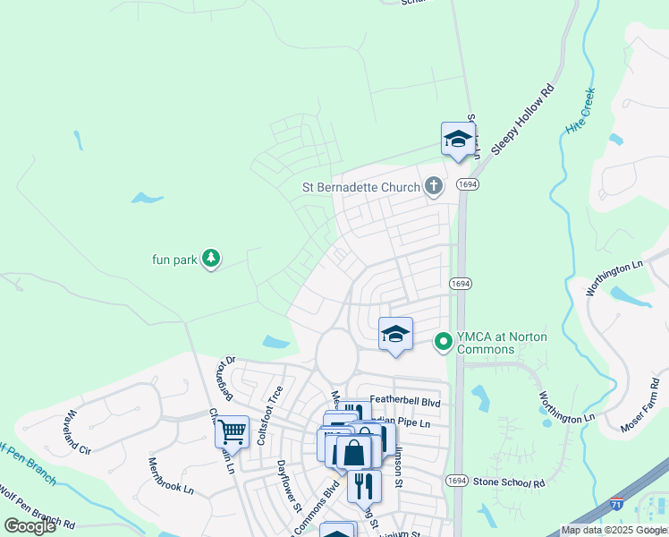 map of restaurants, bars, coffee shops, grocery stores, and more near 6017 Saint Bernadette Avenue in Prospect