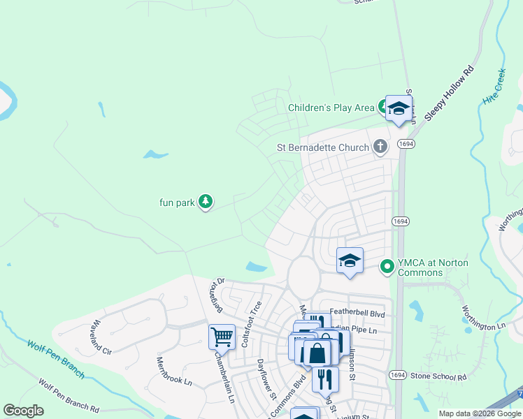map of restaurants, bars, coffee shops, grocery stores, and more near 6103 Chamberlain Lane in Prospect