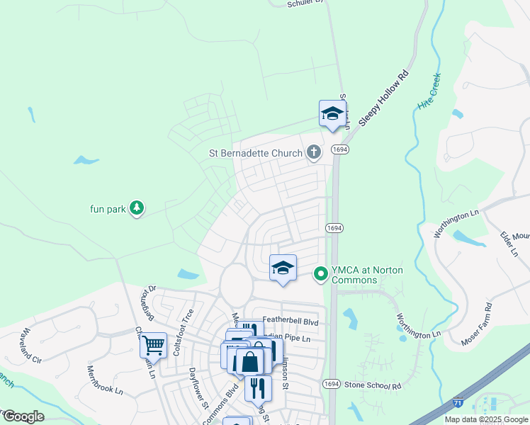 map of restaurants, bars, coffee shops, grocery stores, and more near 6324 Meeting Street in Prospect