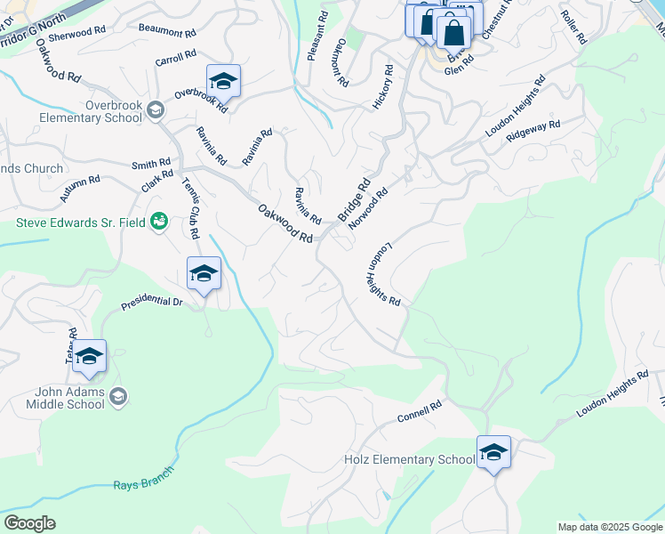 map of restaurants, bars, coffee shops, grocery stores, and more near 1516 Bridge Road in Charleston