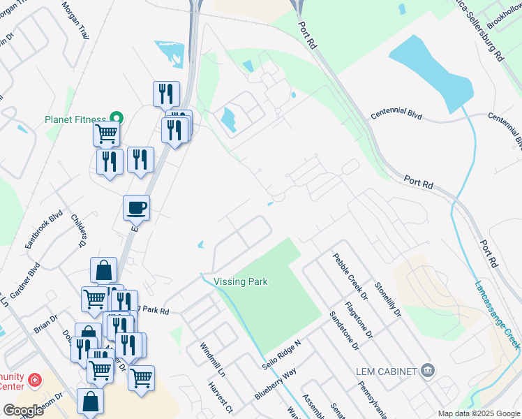 map of restaurants, bars, coffee shops, grocery stores, and more near 3817 Ridgetop Circle in Jeffersonville