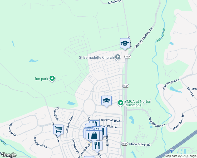 map of restaurants, bars, coffee shops, grocery stores, and more near 6324 Meeting Street in Prospect