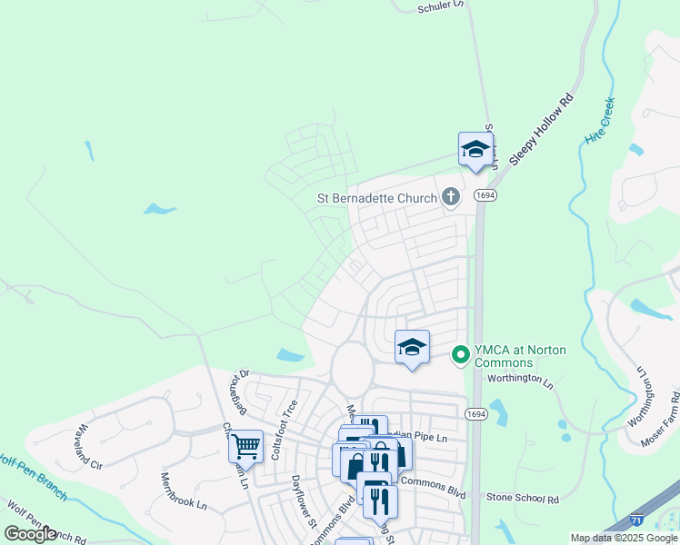 map of restaurants, bars, coffee shops, grocery stores, and more near 6017 Saint Bernadette Avenue in Prospect