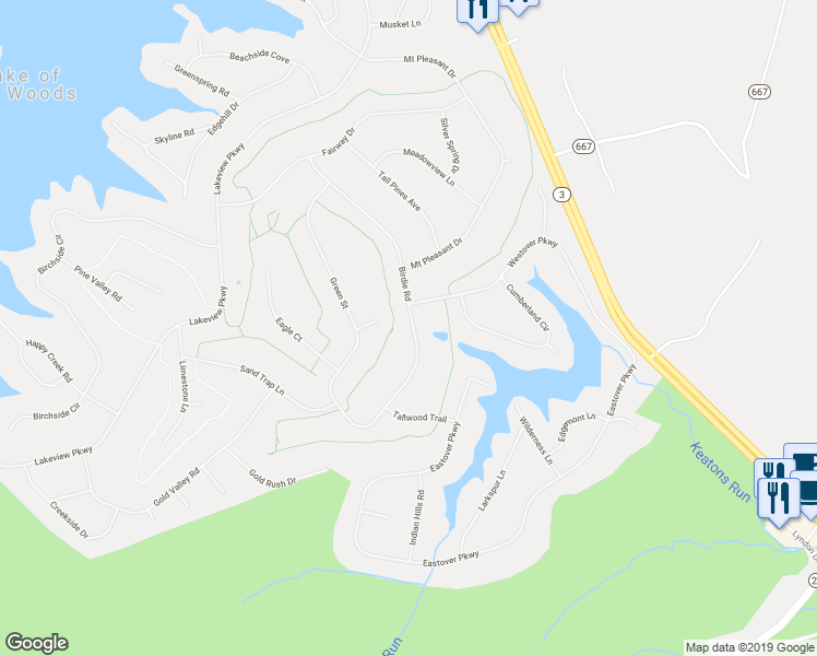 map of restaurants, bars, coffee shops, grocery stores, and more near 420 Birdie Road in Locust Grove