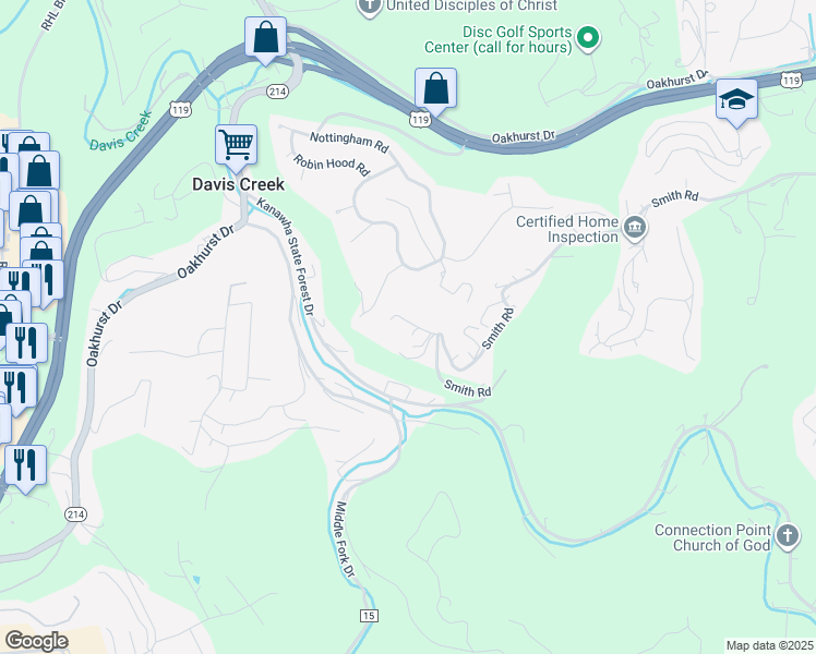map of restaurants, bars, coffee shops, grocery stores, and more near 83 Smith Road in Charleston