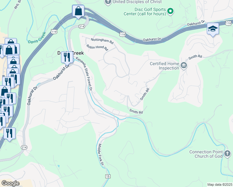 map of restaurants, bars, coffee shops, grocery stores, and more near 83 Smith Road in Charleston