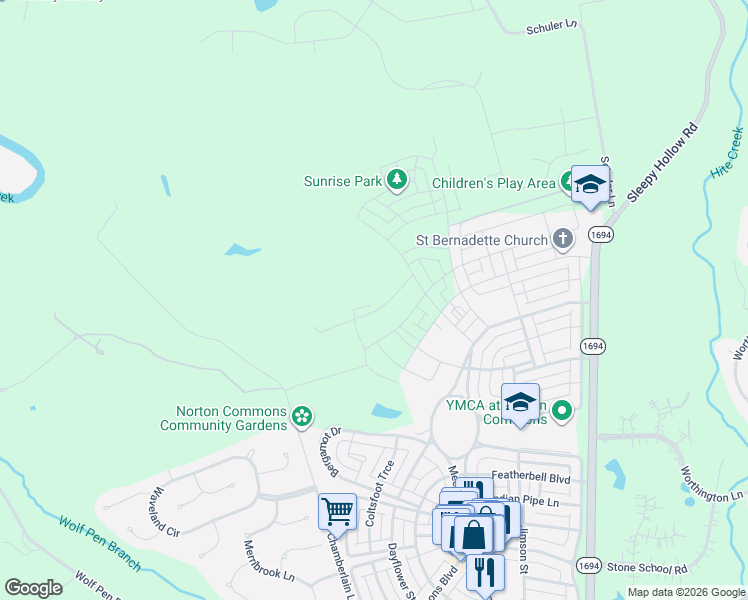 map of restaurants, bars, coffee shops, grocery stores, and more near 6101 Chamberlain Lane in Prospect