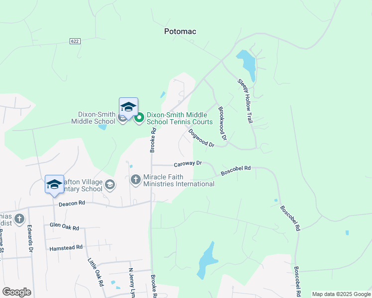 map of restaurants, bars, coffee shops, grocery stores, and more near 112 West Wildwood Lane in Fredericksburg