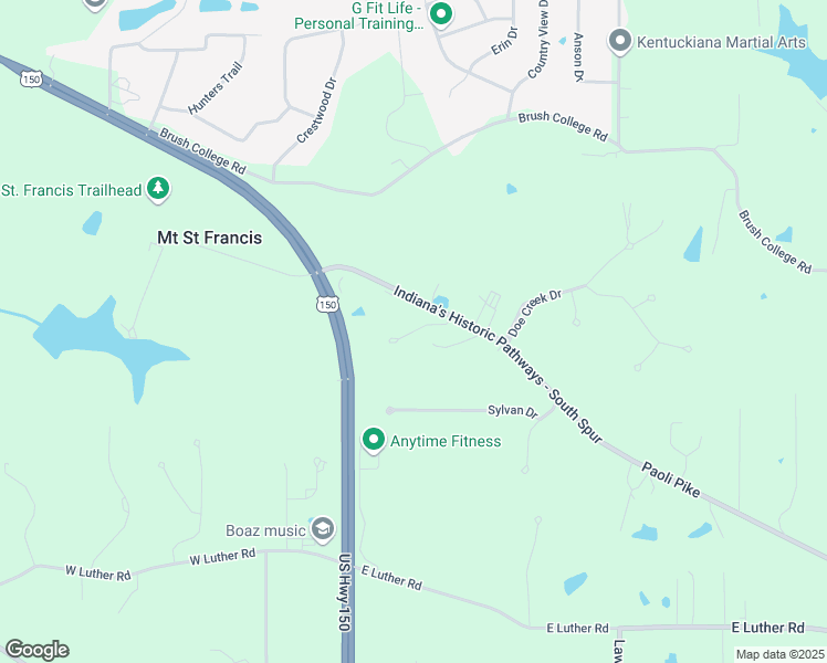 map of restaurants, bars, coffee shops, grocery stores, and more near 4298 Bridge Court in Floyds Knobs