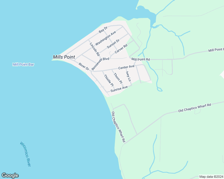 map of restaurants, bars, coffee shops, grocery stores, and more near 24215 Thistle Place in Chaptico