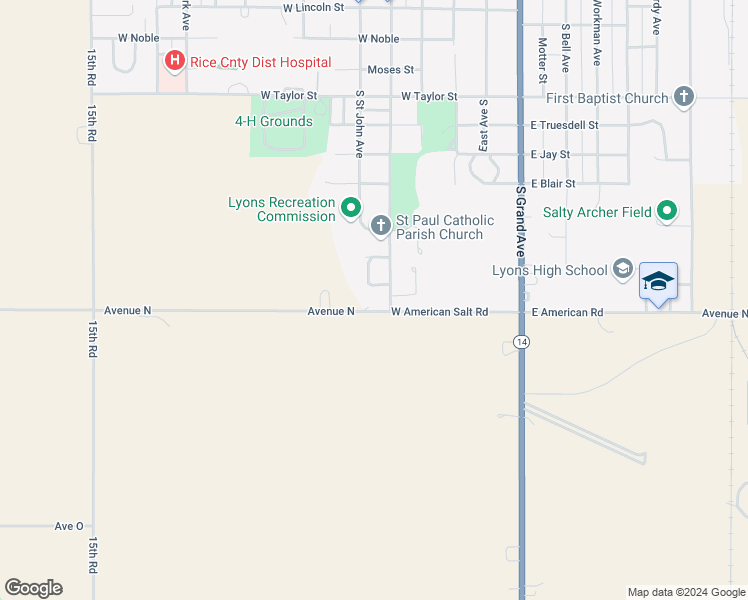 map of restaurants, bars, coffee shops, grocery stores, and more near Saint Paul Street in Lyons