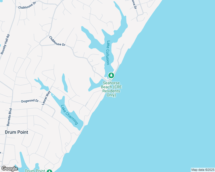 map of restaurants, bars, coffee shops, grocery stores, and more near 631 Clubhouse Drive in Lusby