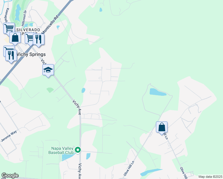 map of restaurants, bars, coffee shops, grocery stores, and more near 27 Almar Drive in Napa