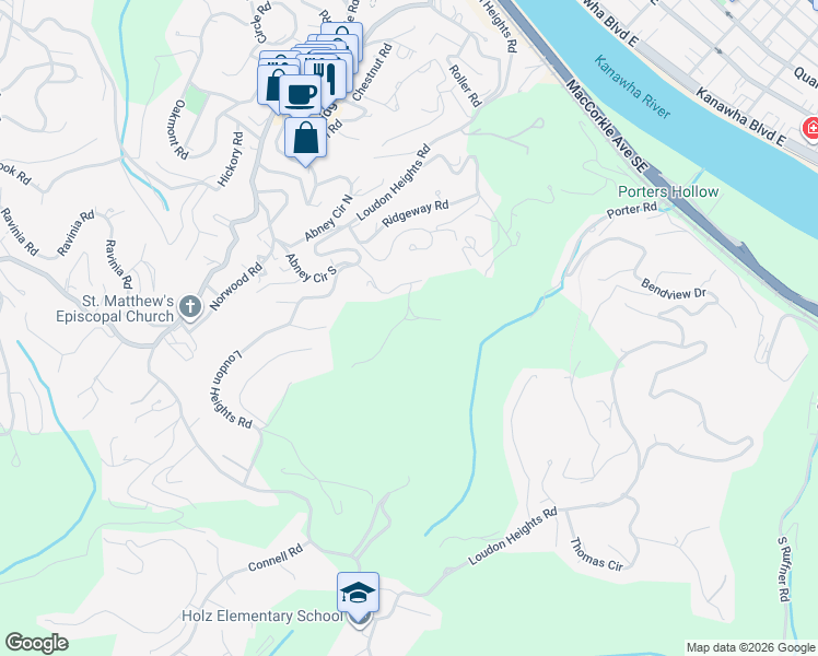 map of restaurants, bars, coffee shops, grocery stores, and more near 1217 Dudley Road in Charleston