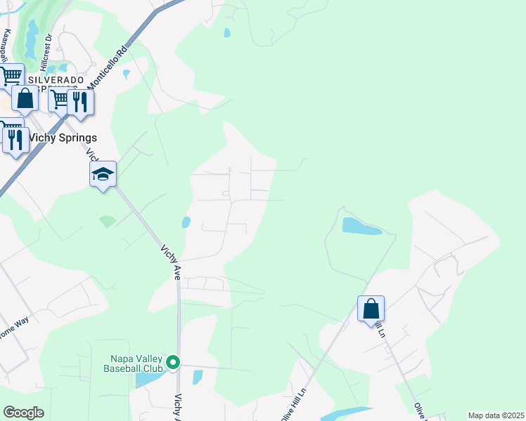 map of restaurants, bars, coffee shops, grocery stores, and more near 27 Almar Drive in Napa
