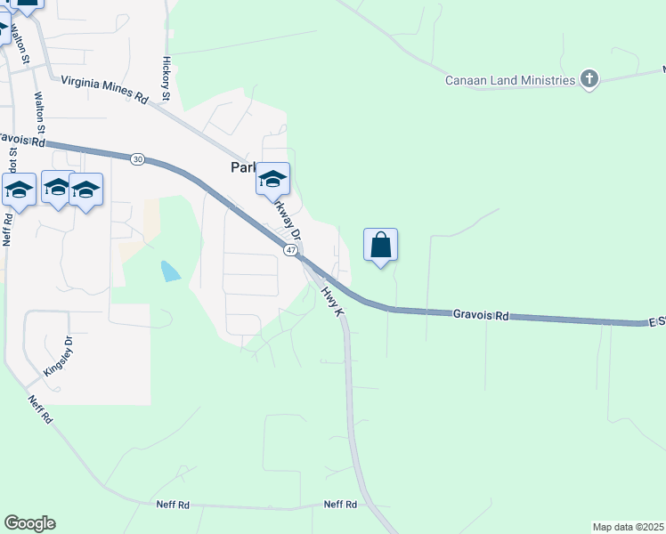 map of restaurants, bars, coffee shops, grocery stores, and more near 589 Expansion Lane in Saint Clair