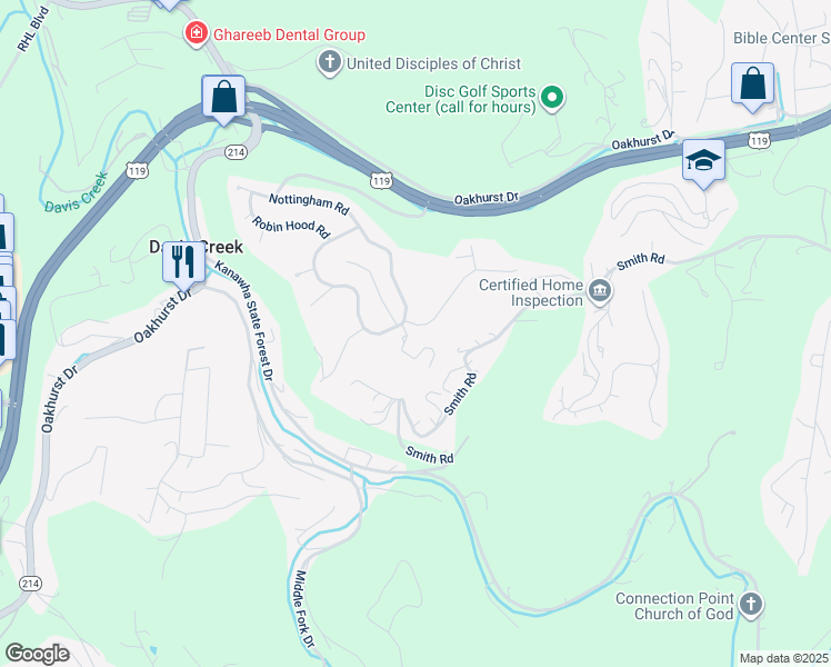 map of restaurants, bars, coffee shops, grocery stores, and more near 1500 Coventry Ln in Charleston