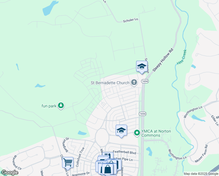 map of restaurants, bars, coffee shops, grocery stores, and more near 6401 Saint Bernadette Avenue in Prospect