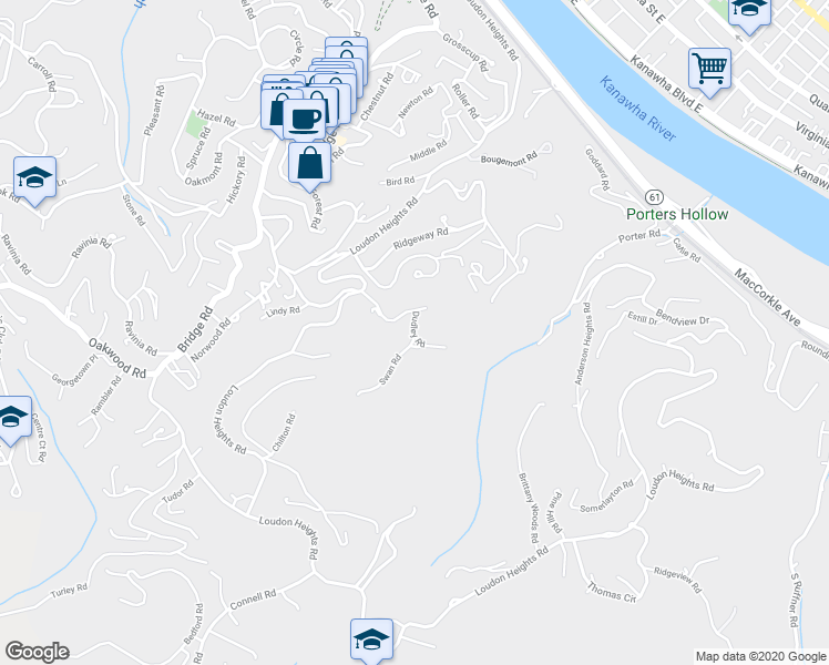map of restaurants, bars, coffee shops, grocery stores, and more near 1706 Dudley Road in Charleston