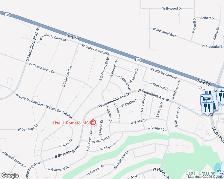 map of restaurants, bars, coffee shops, grocery stores, and more near 460 W Gateway Dr in Pueblo