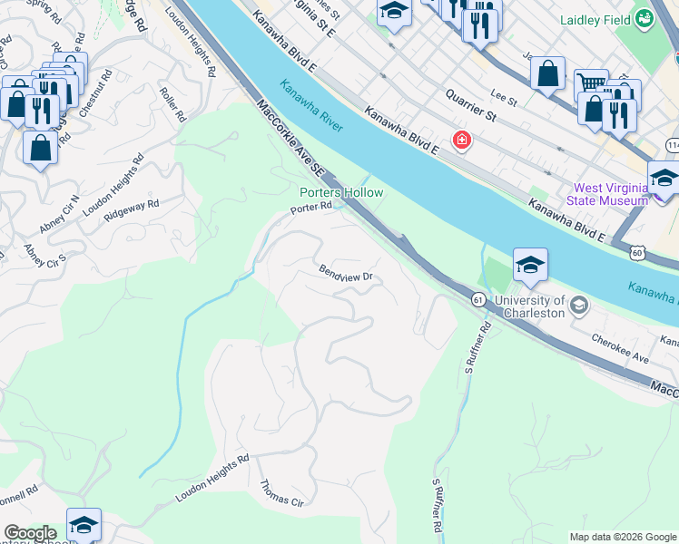 map of restaurants, bars, coffee shops, grocery stores, and more near 401 Rockholly Road in Charleston