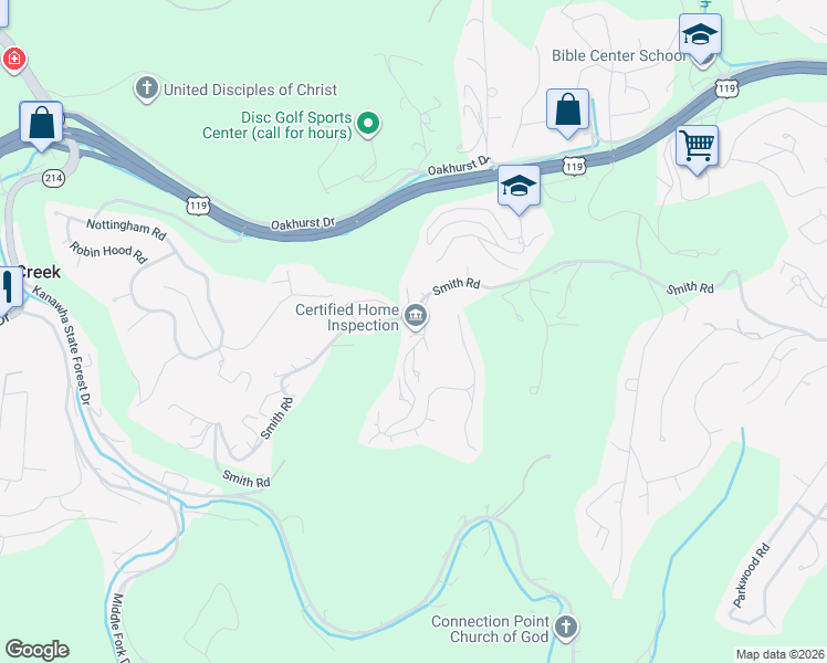 map of restaurants, bars, coffee shops, grocery stores, and more near 201 Bow Hunter Road in Charleston