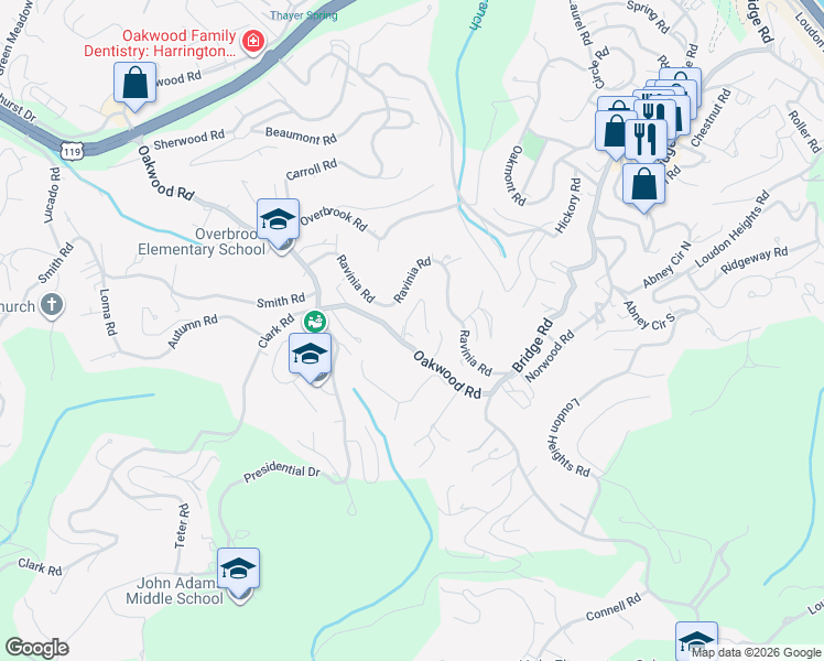 map of restaurants, bars, coffee shops, grocery stores, and more near 2 Observatory Road in Charleston