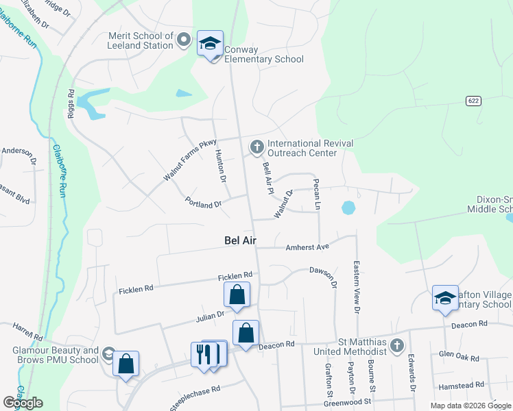 map of restaurants, bars, coffee shops, grocery stores, and more near 100 Leeland Road in Fredericksburg