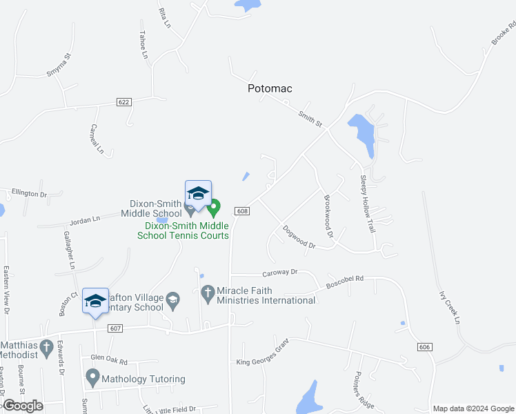 map of restaurants, bars, coffee shops, grocery stores, and more near 4 Dogwood Drive in Fredericksburg