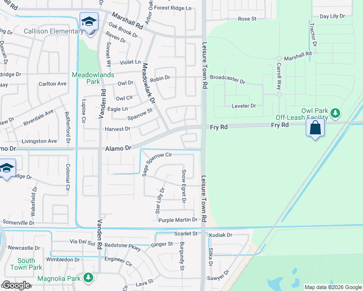 map of restaurants, bars, coffee shops, grocery stores, and more near 1055 Countrywood Lane in Vacaville