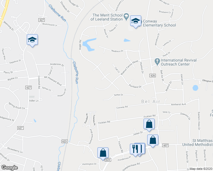map of restaurants, bars, coffee shops, grocery stores, and more near 88 Walnut Farms Parkway in Fredericksburg