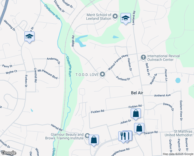 map of restaurants, bars, coffee shops, grocery stores, and more near 88 Walnut Farms Parkway in Fredericksburg