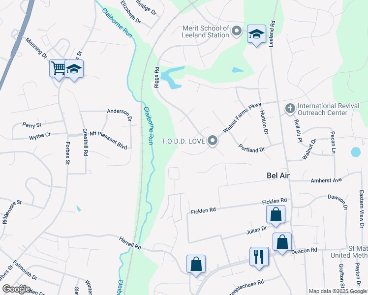 map of restaurants, bars, coffee shops, grocery stores, and more near 120 Walnut Farms Parkway in Fredericksburg