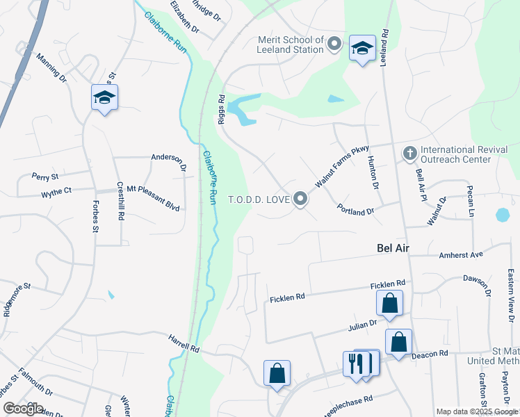 map of restaurants, bars, coffee shops, grocery stores, and more near 120 Walnut Farms Parkway in Fredericksburg