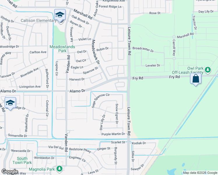 map of restaurants, bars, coffee shops, grocery stores, and more near 3870 Alamo Drive in Vacaville