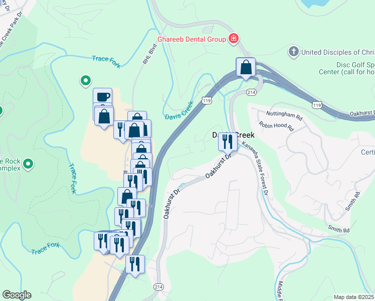 map of restaurants, bars, coffee shops, grocery stores, and more near 804 Wray Circle in Charleston