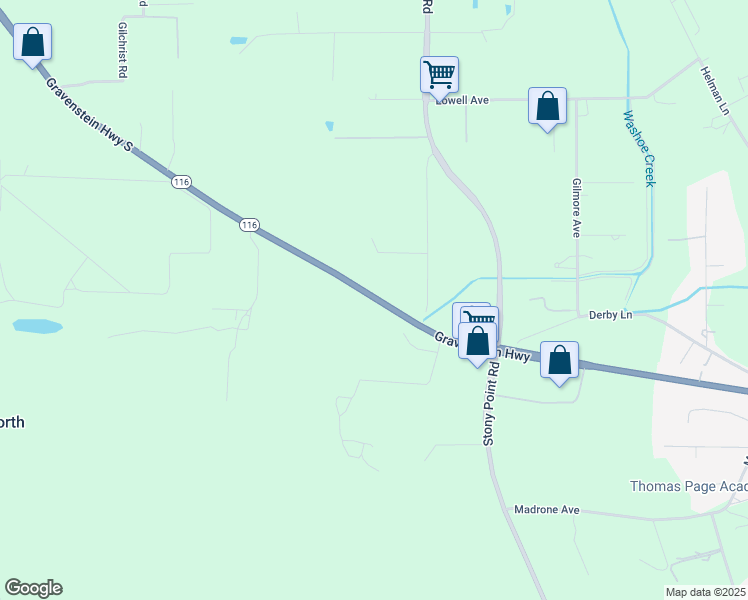map of restaurants, bars, coffee shops, grocery stores, and more near 6800 Gravenstein Highway in Cotati