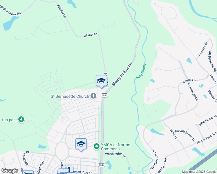map of restaurants, bars, coffee shops, grocery stores, and more near 13447 Brownsboro Road in Prospect