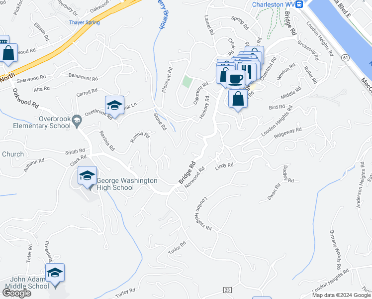 map of restaurants, bars, coffee shops, grocery stores, and more near 1200 Carney Road in Charleston