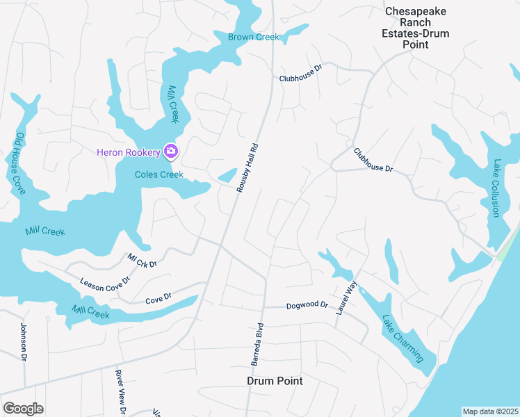 map of restaurants, bars, coffee shops, grocery stores, and more near 12846 Homestead Lane in Lusby