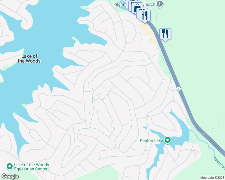 map of restaurants, bars, coffee shops, grocery stores, and more near 111 Green Street in Locust Grove