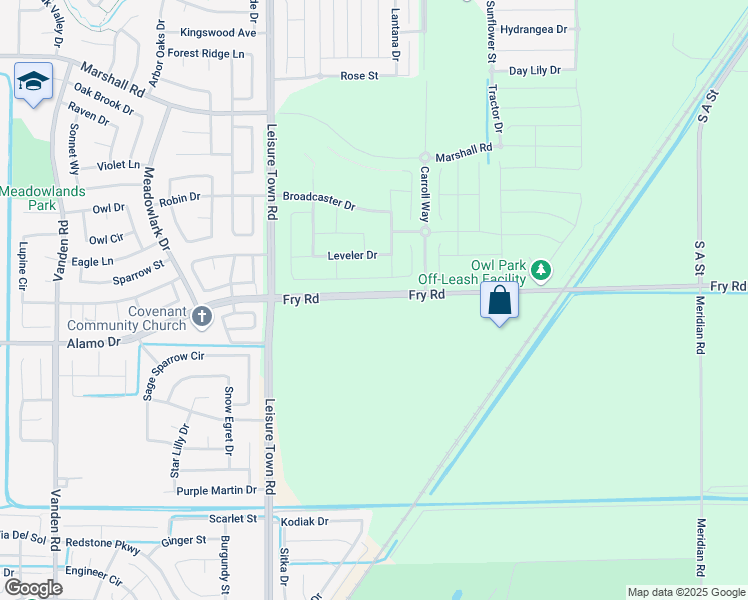 map of restaurants, bars, coffee shops, grocery stores, and more near 5060 Fry Road in Vacaville